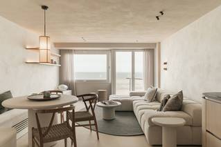 Woonkamer appartement met Socrete gietvloer