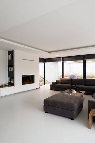 Liquidfloors Mellow pu gietvloer living privéwoning Genappe