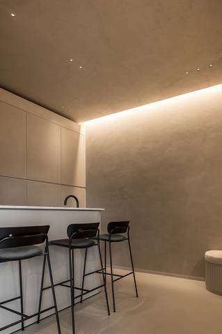 Eetruimte met Socrete vloer