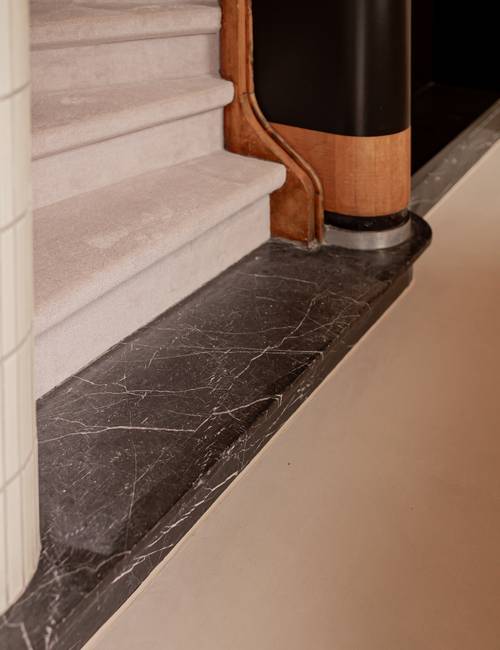 Closeup staircase finishing Socrete in Sundae house
