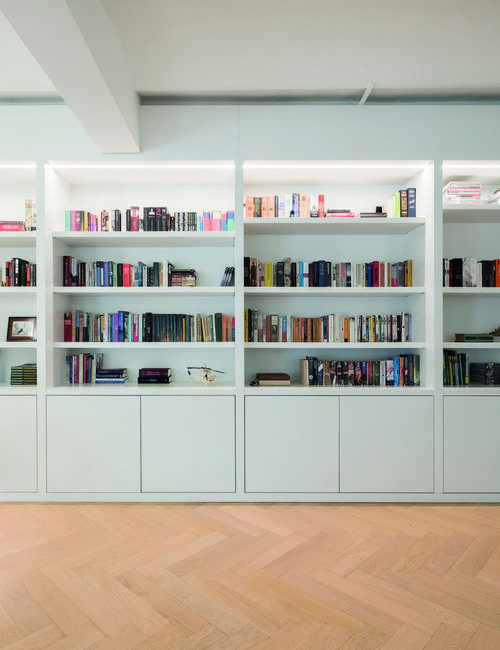 boekenkast parket wit