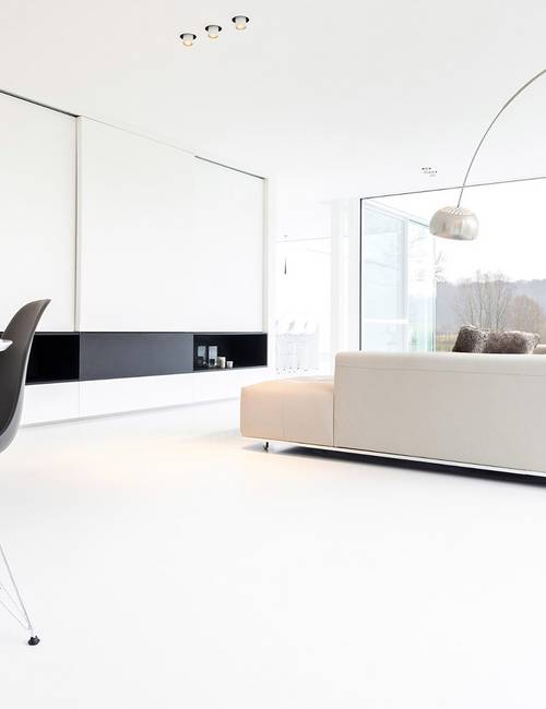 Liquidfloors Mellow pu gietvloer woonkamer privéwoning Kluisbergen