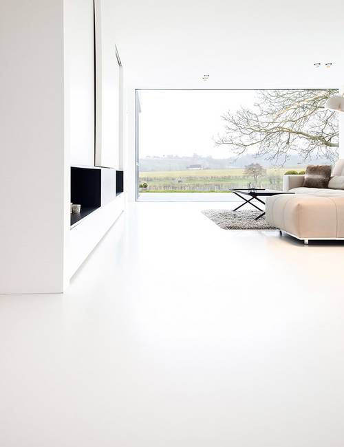 Liquidfloors Mellow pu gietvloer woonkamer privéwoning Kluisbergen