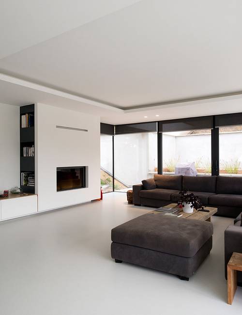 Liquidfloors Mellow pu gietvloer living privéwoning Genappe