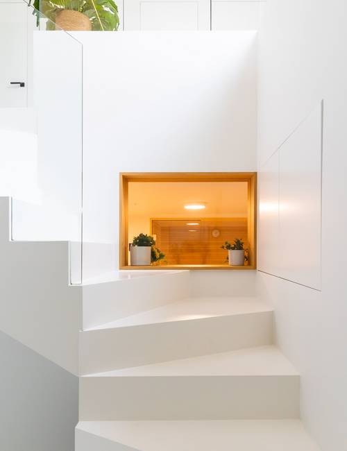 witte trap met mellow afwerking