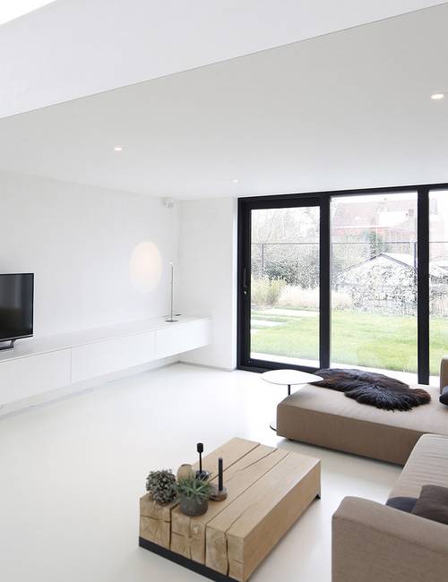 Liquidfloors Mellow pu gietvloer woonkamer privéwoning Ternat