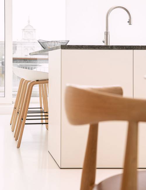 Kitchen penthouse with mellow cast floor