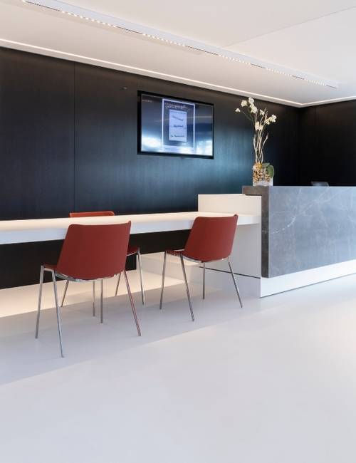 Liquidfloors Mellow pu gietvloer kantoorruimte De Panne