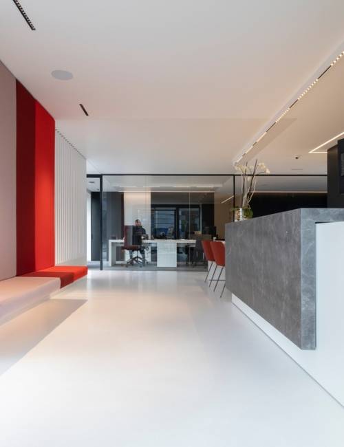 Liquidfloors Mellow pu gietvloer kantoorruimte De Panne