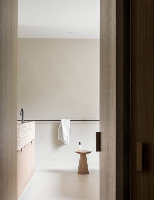 Moderne badkamer met Socrete gietvloer