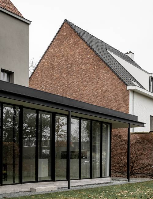 exterior view of extension to living area with Socrete floor