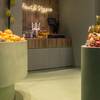 fruit corner in deli with cast floor