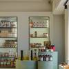 design stands with mineral Thalostuc finish and display shelves
