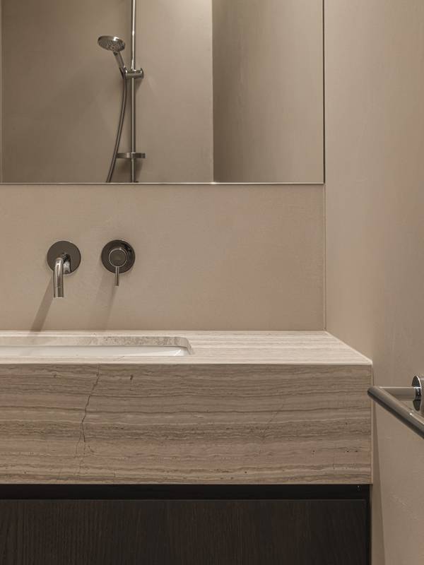 washbasin in socrete bathroom 