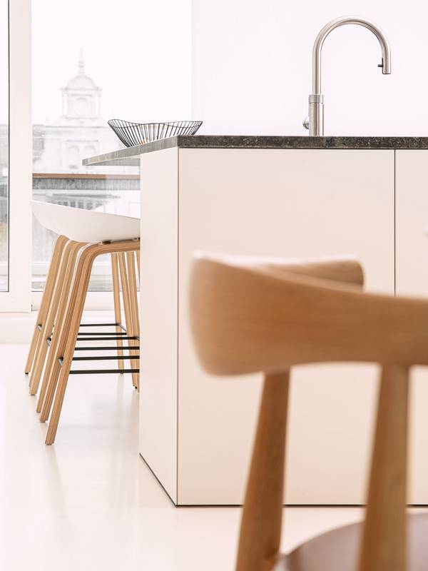 Kitchen penthouse with mellow cast floor